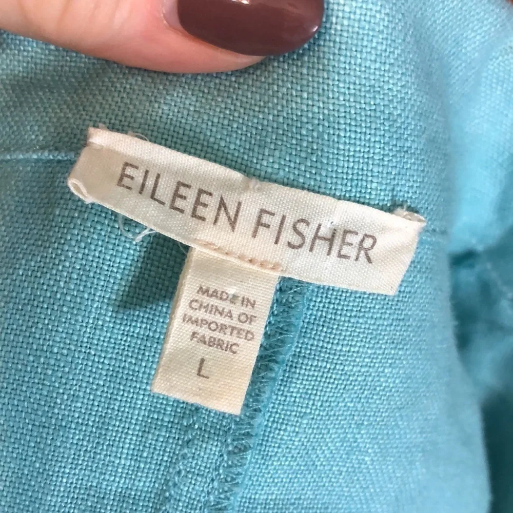 Eileen Fisher 100% Linen Jacket Blazer Notched Collar Back Vent Size Large